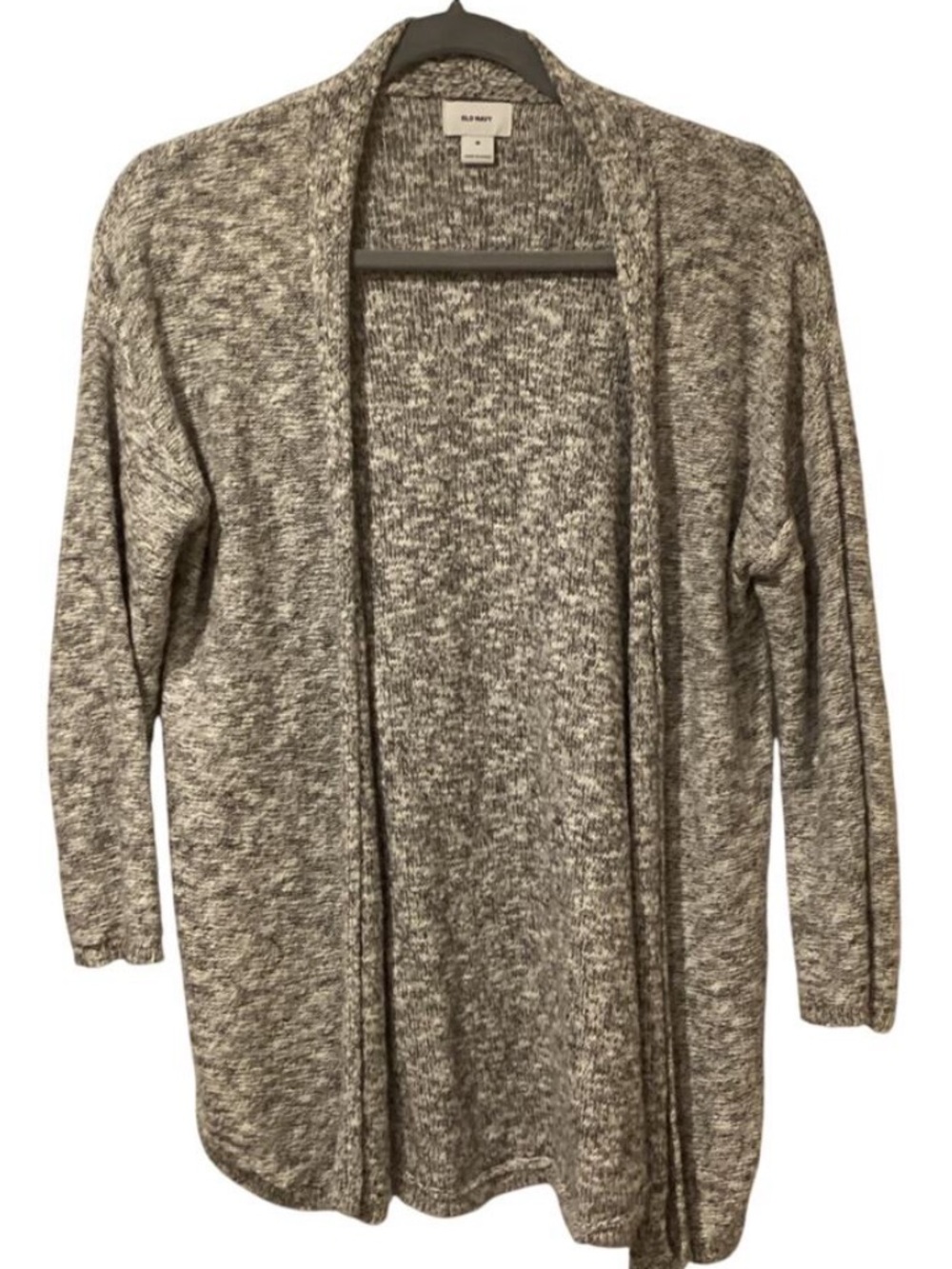 Old Navy Open Cardigan MEDIUM Lightweight Sweater 3/4 Sleeves Shaker Knit Marled
